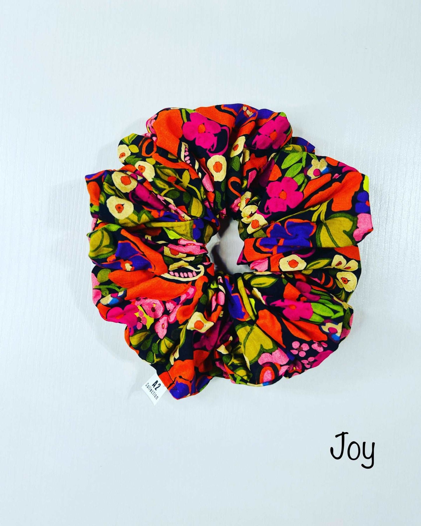 Handmade scrunchie with floral pattern